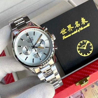 Tag Heuer Fake Watch Carrera  VK Quartz Movement Silver Dial Steel Watch tag heuer spacex for sale